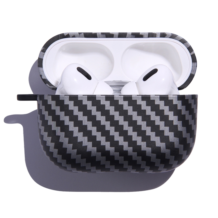 

Carbon Fiber Earphone Protective Case For AirPods Pro(Black Grey)