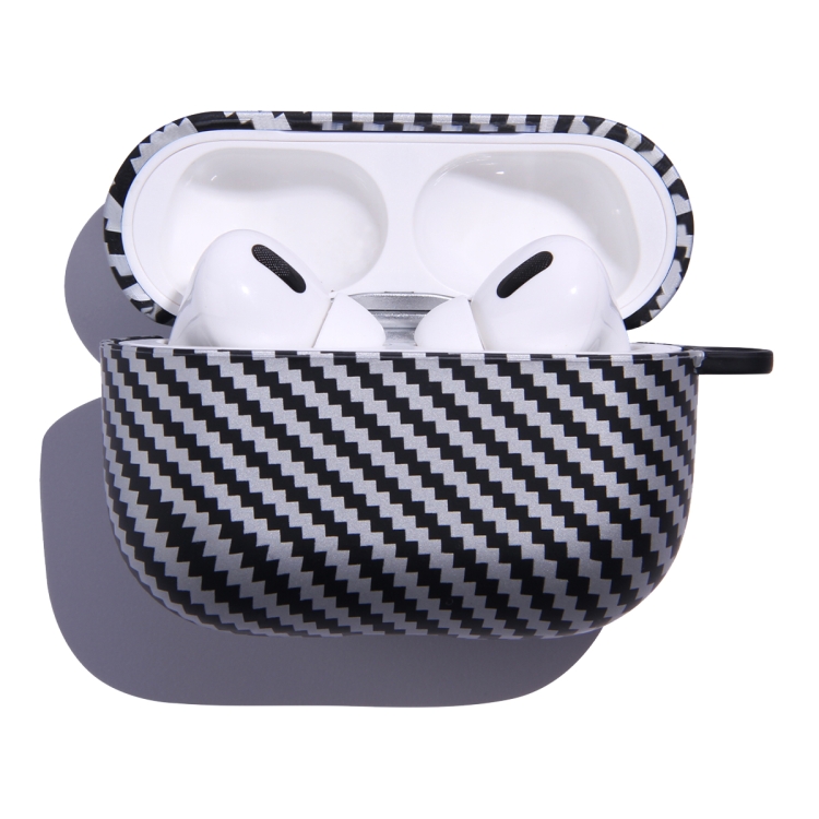 

Carbon Fiber Earphone Protective Case For AirPods Pro(Black White)