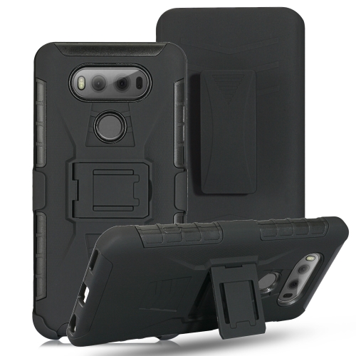 

For LG G8 PC + Silicone Back Clip Sliding Sleeve Protective Case(Black)