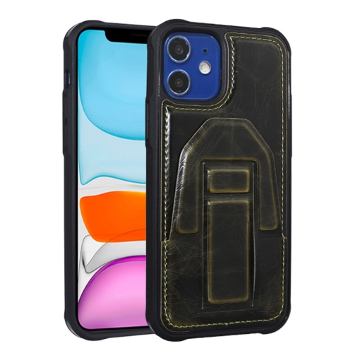

JDK-B2 Series Crazy Horse Texture PU + TPU Phone Case with Holder For iPhone 11(Yellow)