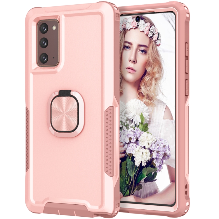 

For Samsung Galaxy Note20 3 in 1 PC + TPU Phone Case with Ring Holder(Pink)