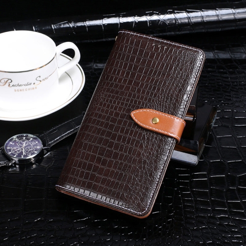 

For vivo Y53S 4G idewei Crocodile Texture Horizontal Flip Phone Leather Phone Case(Dark Brown)