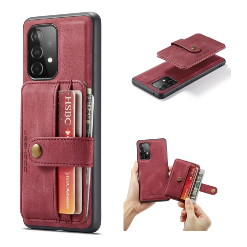 

For Samsung Galaxy A32 5G JEEHOOD RFID Blocking Anti-Theft Magnetic PU + TPU Phone Case with Card Slot(Red)