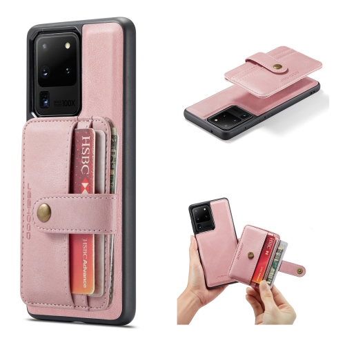 

For Samsung Galaxy Note20 Ultra JEEHOOD RFID Blocking Anti-Theft Magnetic PU + TPU Phone Case with Card Slot(Pink)