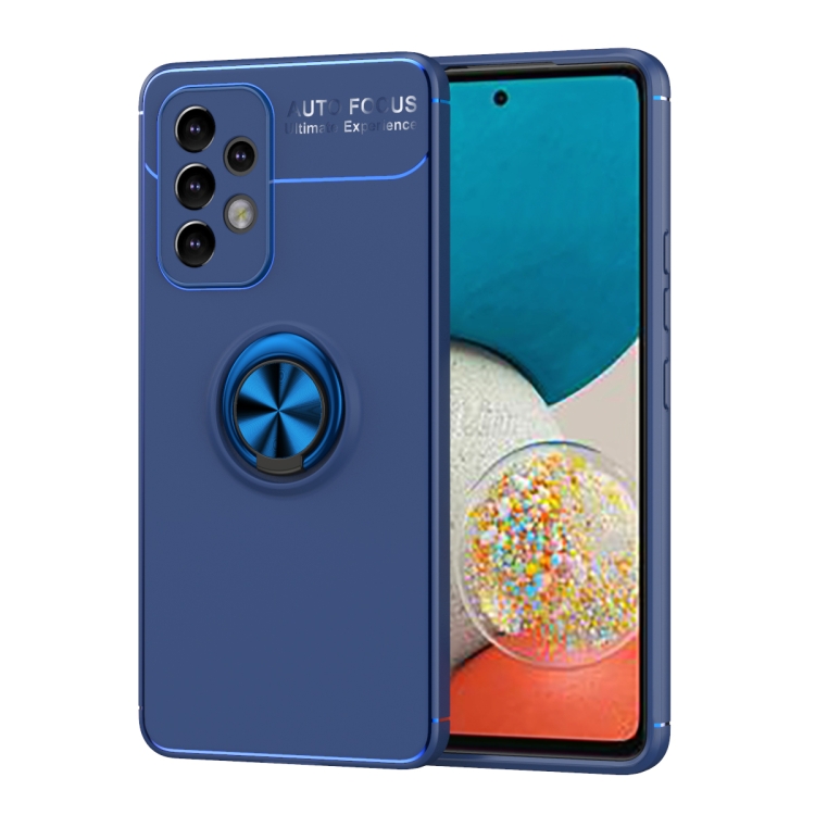 

For Samsung Galaxy A33 5G Metal Ring Holder 360 Degree Rotating TPU Phone Case(Blue)