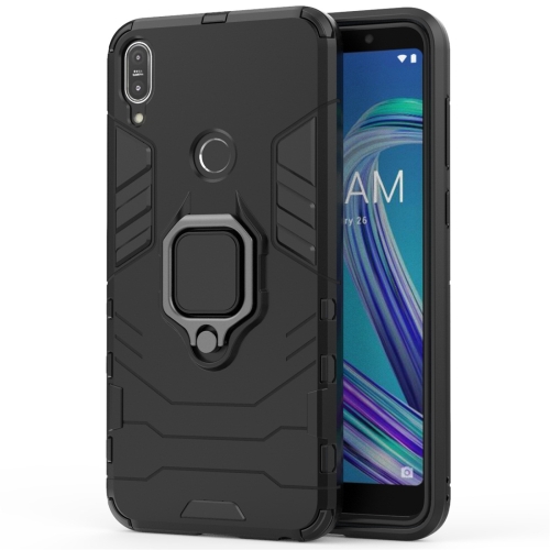 

For Asus Zenfone Max Pro (M1) ZB601KL Shockproof PC + TPU Protective Case with Magnetic Ring Holder(Black)