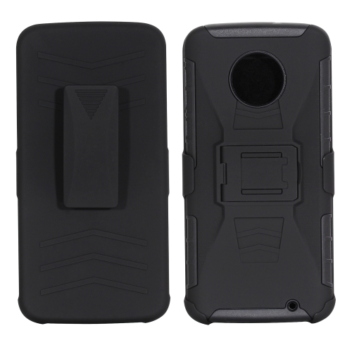 

For Motorola Moto G6 Plus PC + Silicone Back Clip Sliding Sleeve Protective Case(Black)