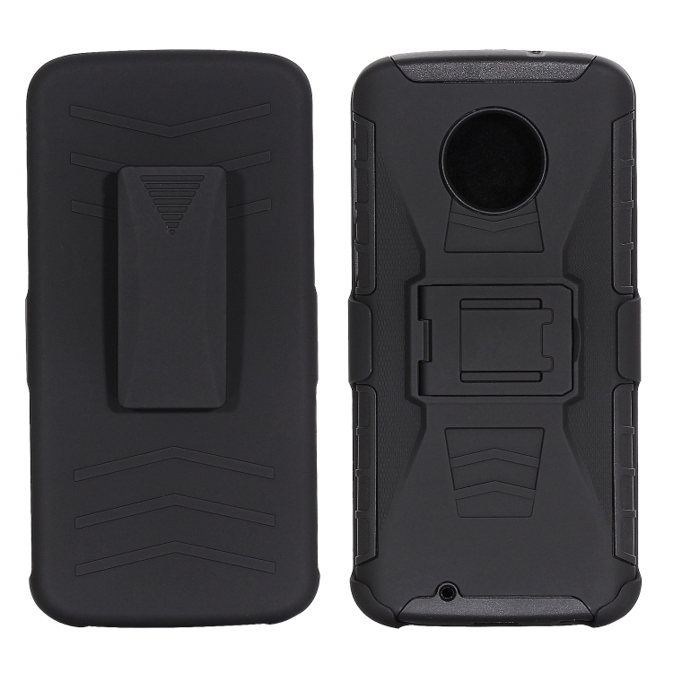 

For Motorola Moto G6 PC + Silicone Back Clip Sliding Sleeve Protective Case(Black)