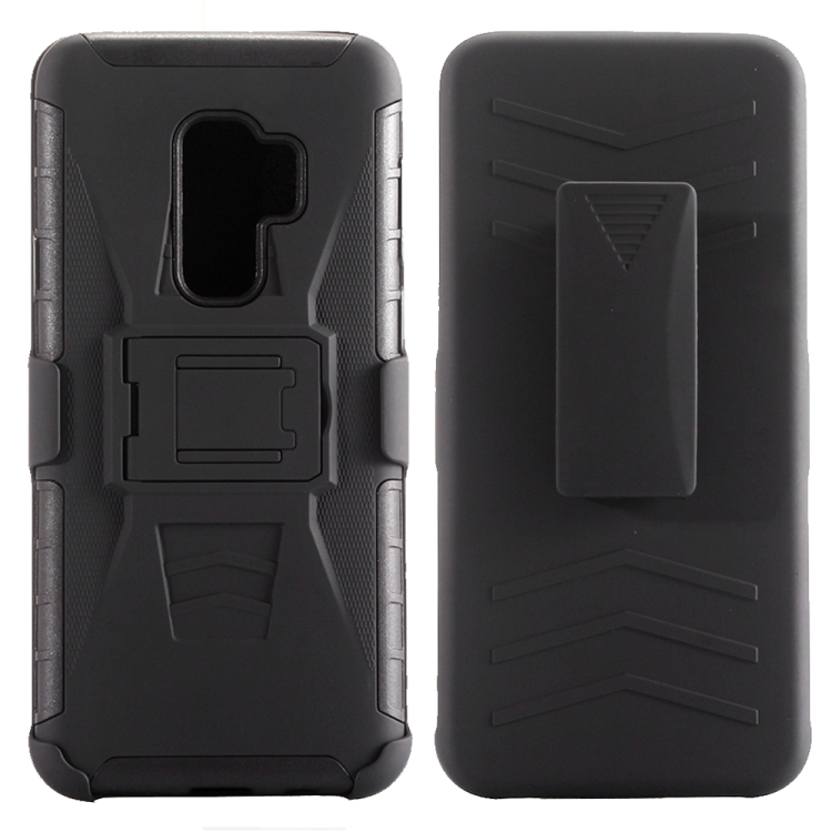 

For Galaxy S9 PC + Silicone Back Clip Sliding Sleeve Protective Case(Black)