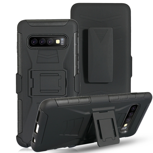 

For Galaxy S10e PC + Silicone Back Clip Sliding Sleeve Protective Case(Black)