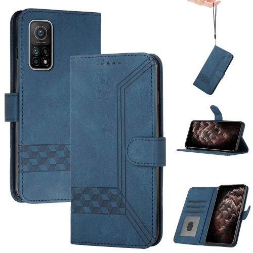 

For Xiaomi Mi 10T 5G Cubic Skin Feel Flip Leather Phone Case(RoyalBlue)