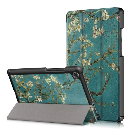 

For Lenovo Tab M8 Coloured Drawing Pattern Horizontal Deformation Flip Leather Case with Three-folding Holder(Apricot Flower)