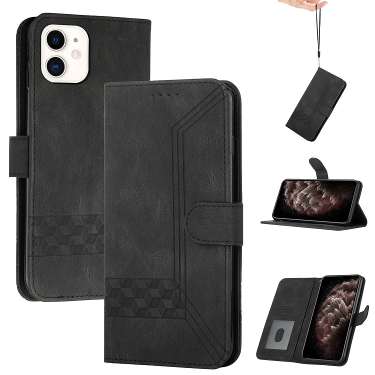 

Cubic Skin Feel Flip Leather Phone Case For iPhone 11(Black)