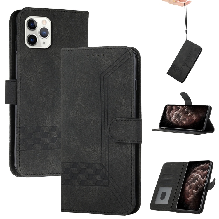 

Cubic Skin Feel Flip Leather Phone Case For iPhone 11 Pro(Black)