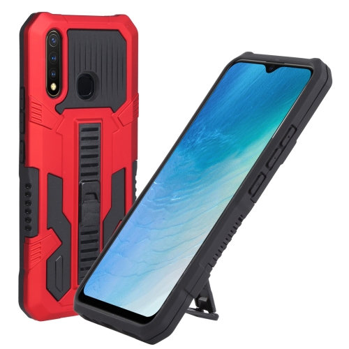 

For vivo Y19 Vanguard Warrior All Inclusive Double-color Shockproof TPU + PC Phone Case with Holder(Red)