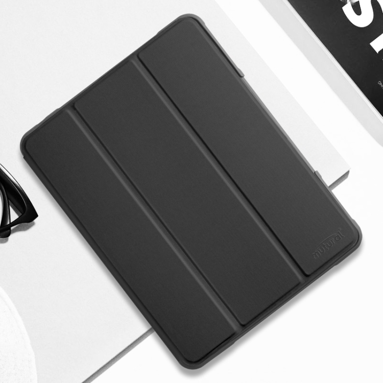 

For iPad 10.2 Mutural Horizontal Flip PC + TPU + PU Leather Case with Holder & Pen Slot(Black)