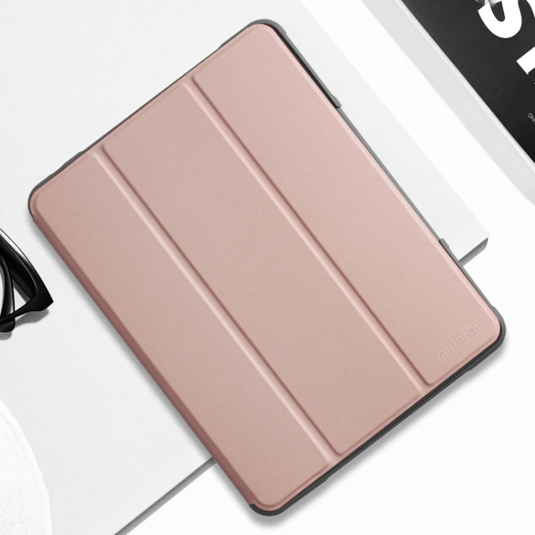 

For iPad 9.7 Mutural Horizontal Flip PC + TPU + PU Leather Case with Holder & Pen Slot(Rose Gold)