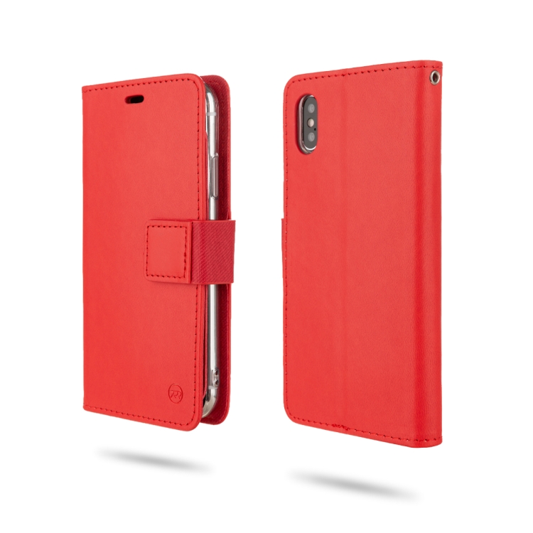 

For iPhone XS / X ROAR Shockproof PU + TPU Horizontal Flip Leather Case with Holder & Card Slots(Red)