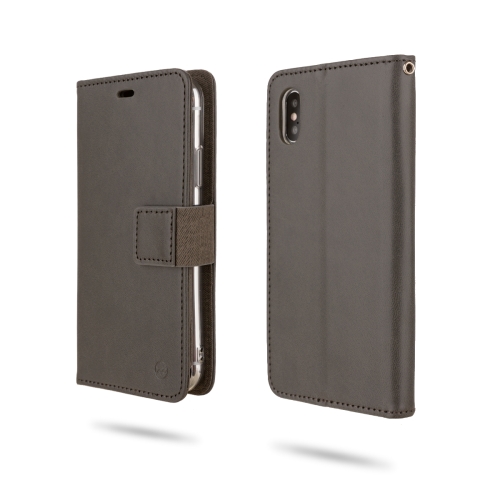 

For iPhone XS / X ROAR Shockproof PU + TPU Horizontal Flip Leather Case with Holder & Card Slots(Grey)