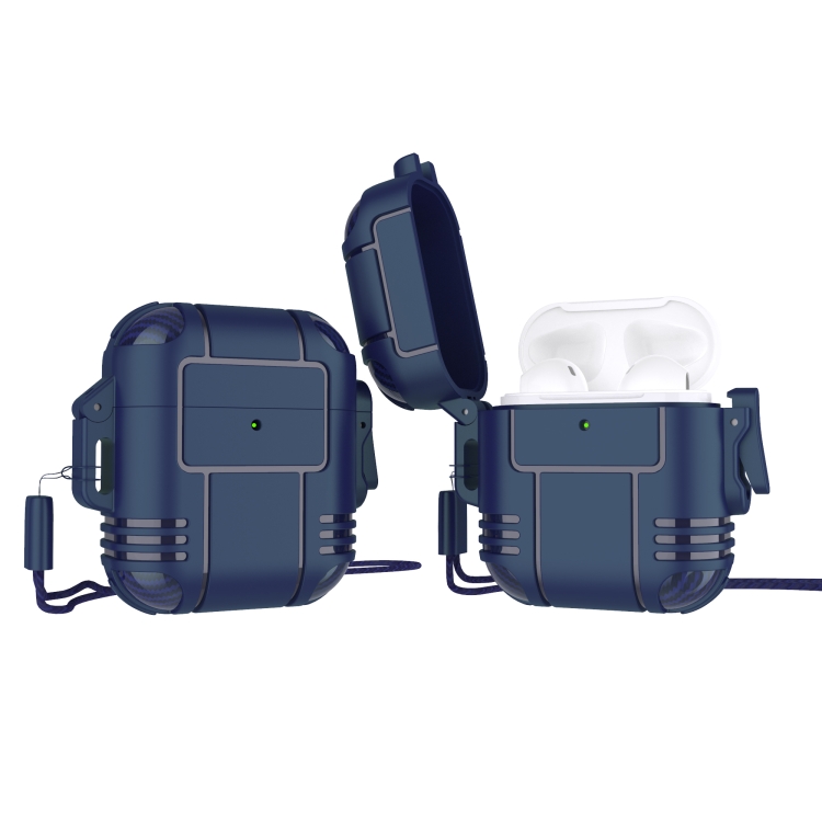 

TPU Anti-full Earphone Protective Case with Lanyard For AirPods 1 / 2(Blue)