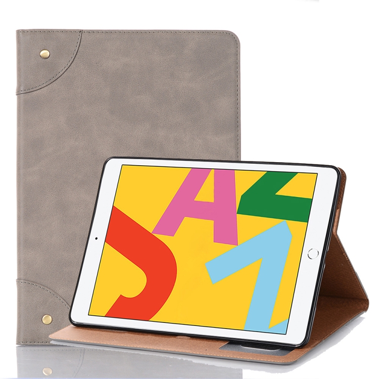 

For iPad 10.2 / 10.5 Retro Book Style Horizontal Flip Leather Case with Holder & Card Slots & Wallet(Grey)