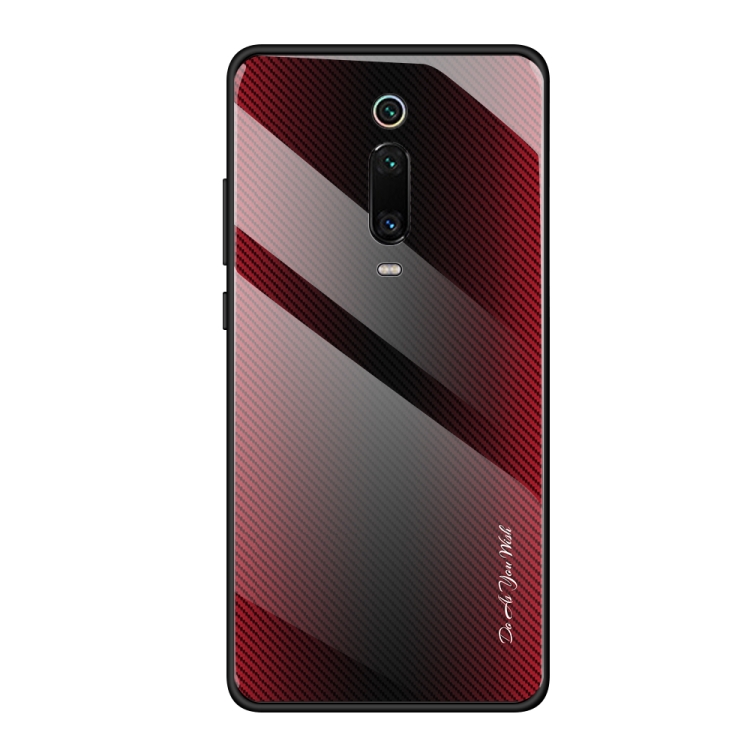 

For Xiaomi Redmi K20 / K20 Pro / 9T Texture Gradient Glass Protective Case(Red)