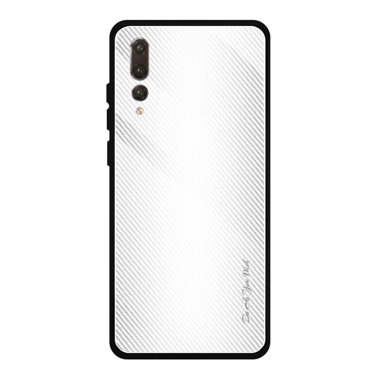 

For Huawei P20 Pro Texture Gradient Glass Protective Case(White)