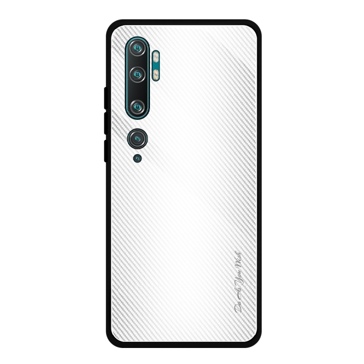 

For Xiaomi CC9 Pro Texture Gradient Glass Protective Case(White)