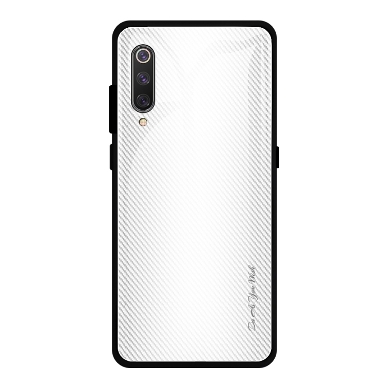 

For Xiaomi 9 SE Texture Gradient Glass Protective Case(White)