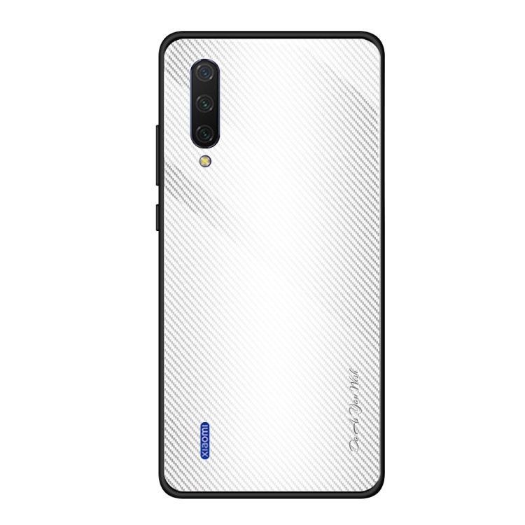 

For Xiaomi CC9 / A3 Lite Texture Gradient Glass Protective Case(White)