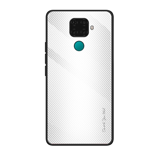 

For Huawei Nova 5i Pro Texture Gradient Glass Protective Case(White)