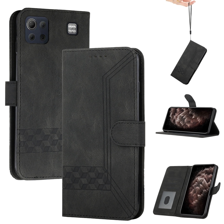 

For LG K92 5G Cubic Skin Feel Flip Leather Phone Case(Black)
