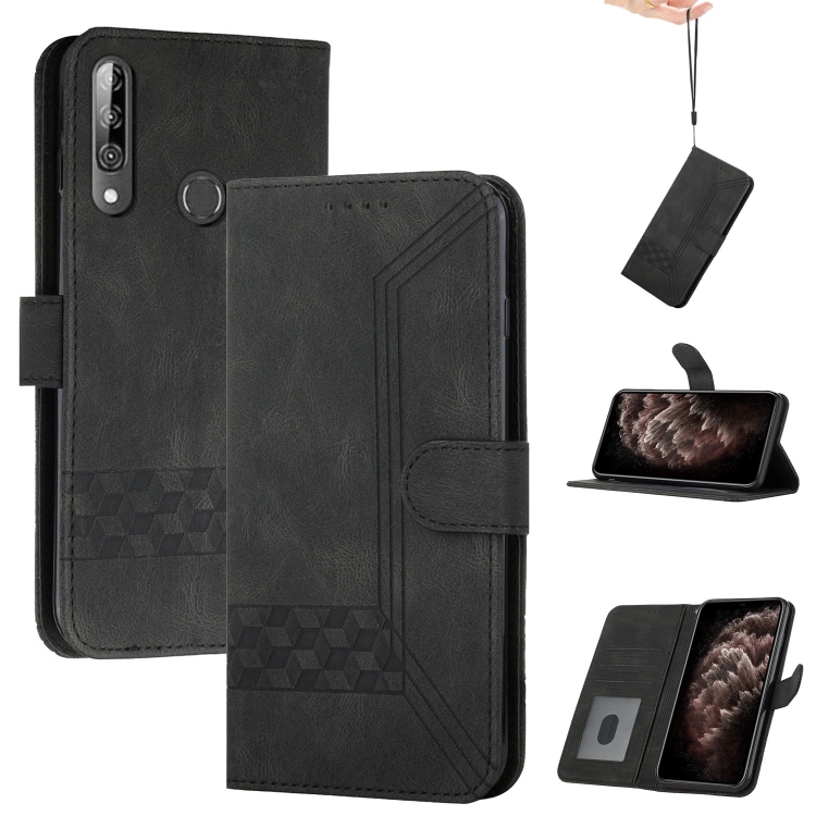 

For LG W31 / W31+ Cubic Skin Feel Flip Leather Phone Case(Black)