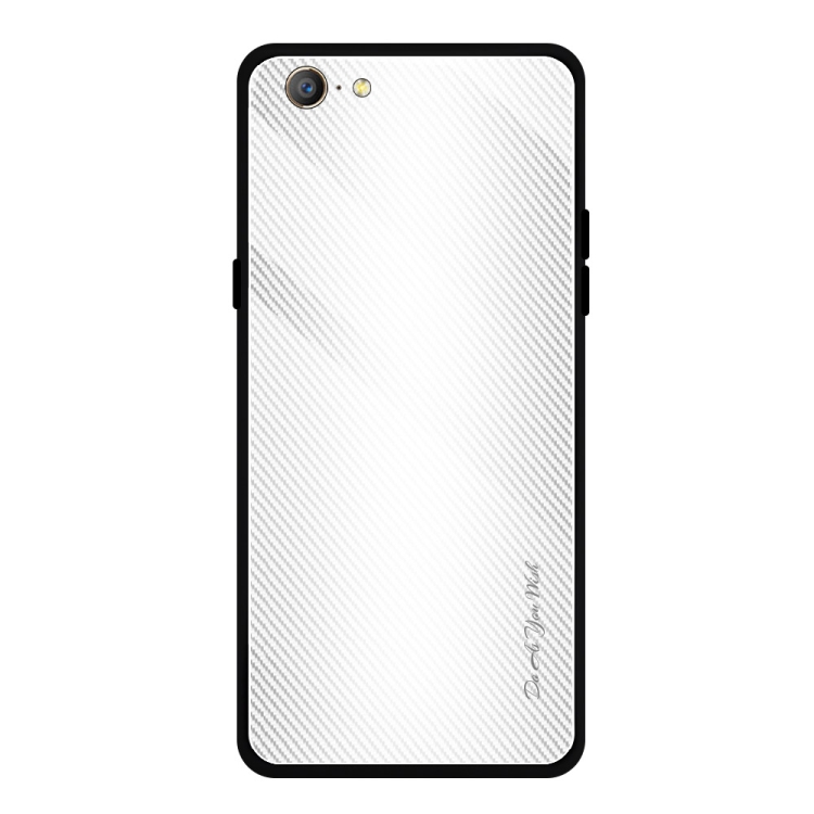 

For OPPO A57 / A39 Texture Gradient Glass Protective Case(White)