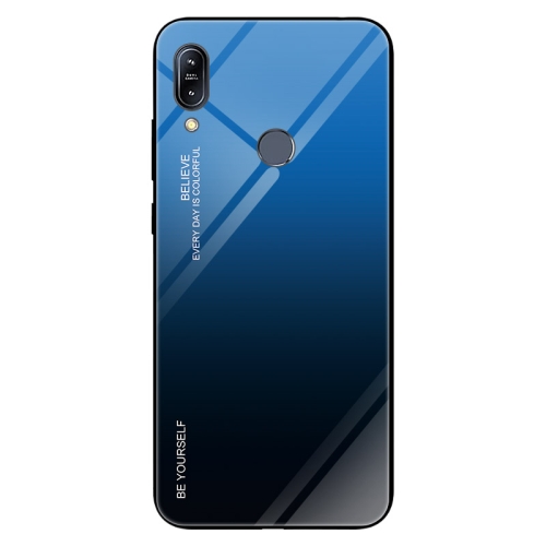 

For Asus Zenfone Max Pro M1 ZB601KL Gradient Color Glass Case(Blue)