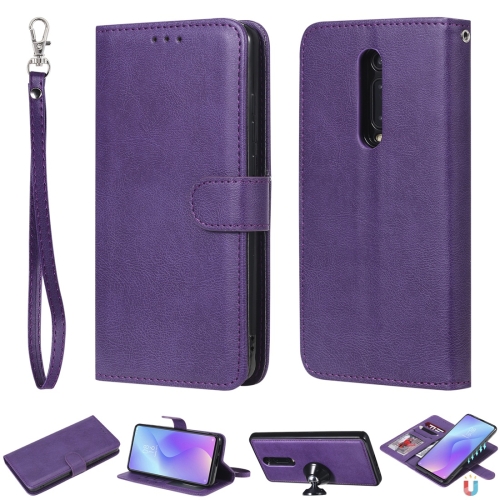 

For Xiaomi Redmi K20 Solid Color Horizontal Flip Protective Case with Holder & Card Slots & Wallet & Photo Frame & Lanyard(Purple)