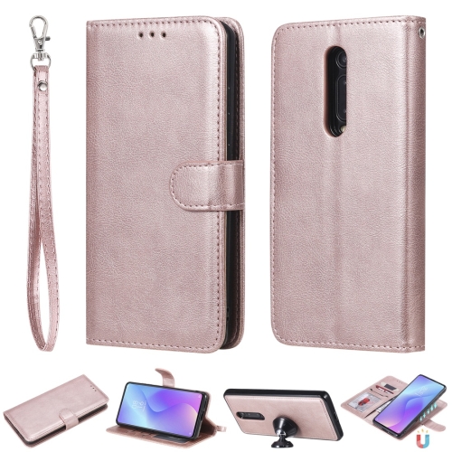 

For Xiaomi Redmi K20 Solid Color Horizontal Flip Protective Case with Holder & Card Slots & Wallet & Photo Frame & Lanyard(Rose Gold)