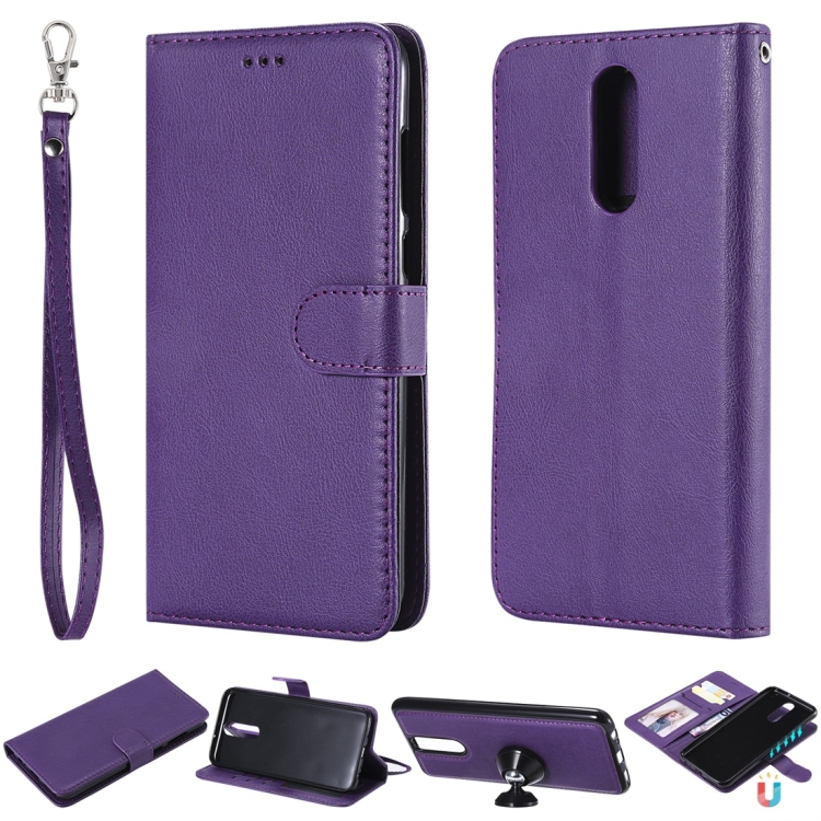 

For Huawei Mate 10 Lite Solid Color Horizontal Flip Protective Case with Holder & Card Slots & Wallet & Photo Frame & Lanyard(Purple)