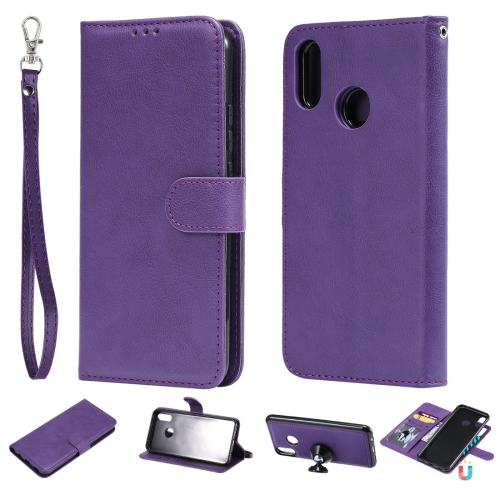 

For Huawei nova 3i Solid Color Horizontal Flip Protective Case with Holder & Card Slots & Wallet & Photo Frame & Lanyard(Purple)