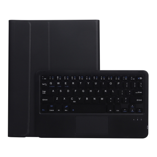 

A07B-A Lambskin Texture Square Keycap Bluetooth Keyboard Leather Case with Touch Control For iPad 9.7 2018 & 2017 / Pro 9.7 inch / Air 2(Black)