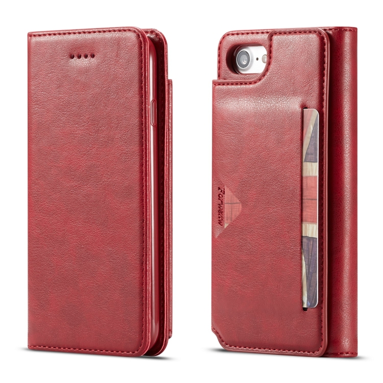 

For iPhone 8 / 7 Forwenw Multi-card Series Horizontal Flip PU Leather Case with Holder & Card Slots & Wallet(Red)