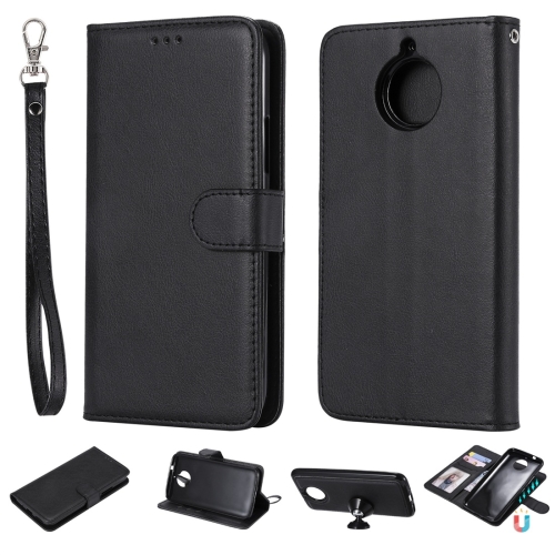

For Motorola Moto G5s Plus Solid Color Horizontal Flip Protective Case with Holder & Card Slots & Wallet & Photo Frame & Lanyard(Black)