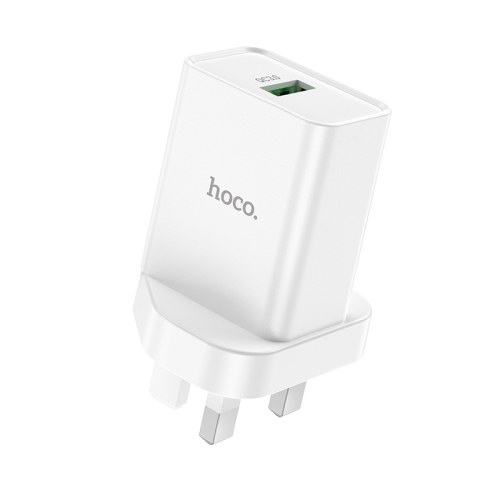 

hoco NK5 Seal Single USB Port QC3.0 Charger, UK Plug(White)