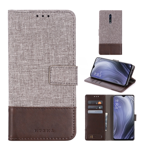 

For OPPO Reno Z MUMXA MX102 Horizontal Flip Canvas Stitching Leather Case with Holder & Card Slots & Wallet(Brown)