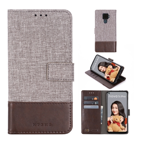 

For Huawei Nova 5i Pro MUMXA MX102 Horizontal Flip Canvas Stitching Leather Case with Holder & Card Slots & Wallet(Brown)