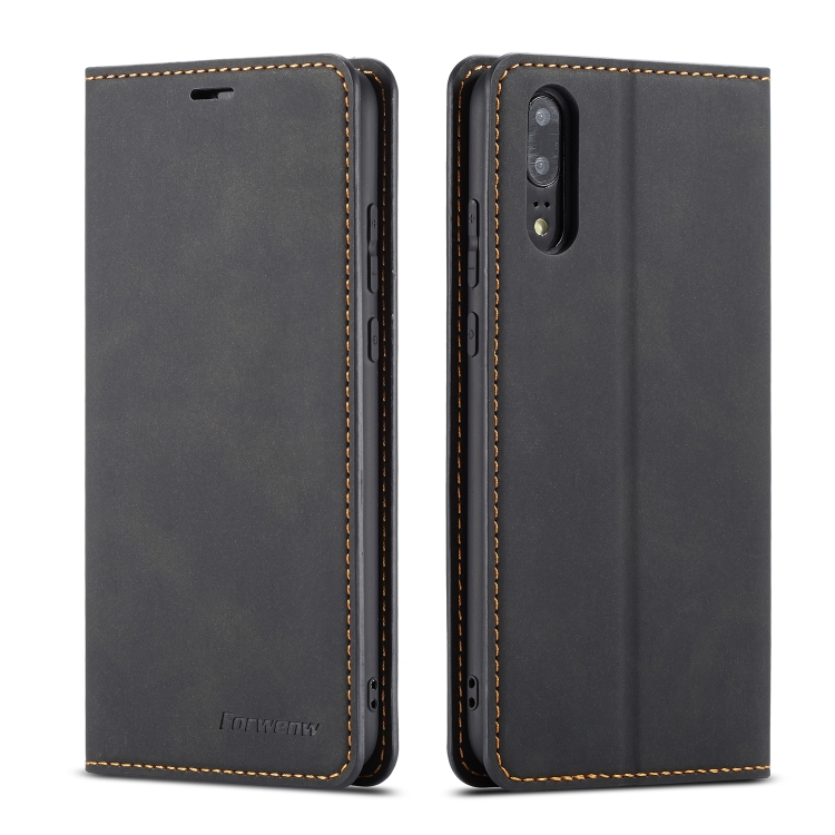 

For Huawei P20 Forwenw Dream Series Oil Edge Strong Magnetism Horizontal Flip Leather Case with Holder & Card Slots & Wallet & Photo Frame(Black)