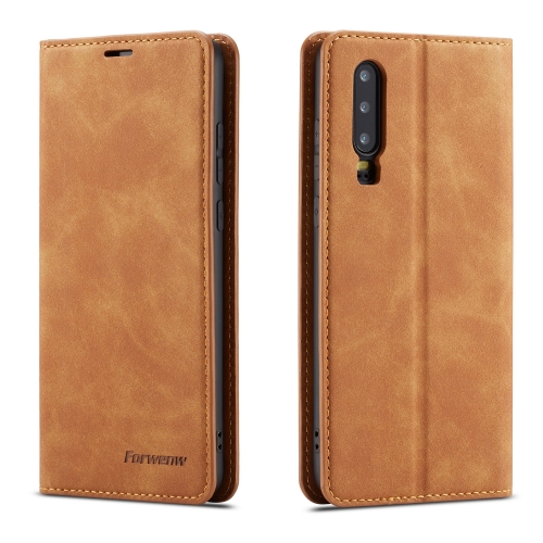 

For Huawei P30 Forwenw Dream Series Oil Edge Strong Magnetism Horizontal Flip Leather Case with Holder & Card Slots & Wallet & Photo Frame(Brown)