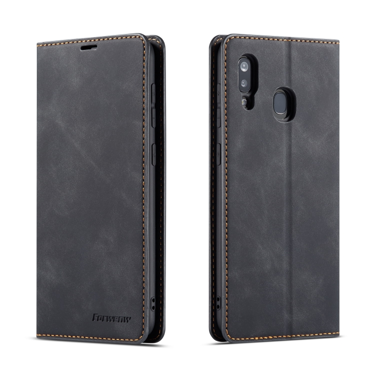 

For Galaxy A60 Forwenw Dream Series Oil Edge Strong Magnetism Horizontal Flip Leather Case with Holder & Card Slots & Wallet & Photo Frame(Black)