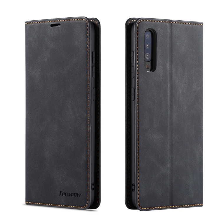 

For Galaxy A50 Forwenw Dream Series Oil Edge Strong Magnetism Horizontal Flip Leather Case with Holder & Card Slots & Wallet & Photo Frame(Black)
