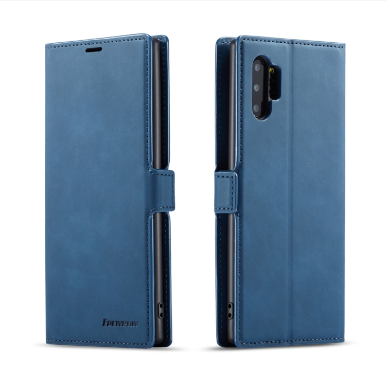 

For Galaxy Note10+ Forwenw Dream Series Oil Edge Strong Magnetism Horizontal Flip Leather Case with Holder & Card Slots & Wallet & Photo Frame(Blue)